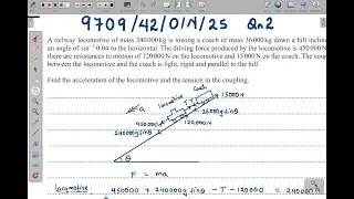 9709/42/O/N/25 -- QN 2 (MOTION ON AN INCLINED PLANE) -- MECHANICS MATHEMATICS PAPER 42 OCT/NOV 2025