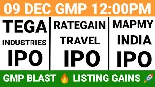 TEGA IPO GMP TODAY&bull; RATEGAIN IPO GMP TODAY&bull; MAPMY INDIA IPO GMP TODAY&bull; IPO GMP LATEST UPDATE TODAY