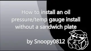 Oil pressure sensor install without a sandwich plate