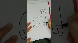 How to draw giraffe from number 1 #drawing#simpledrawing#animalsdrawing#drawingforkids