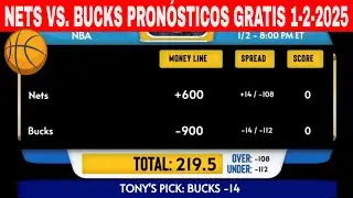 Brooklyn Nets vs Milwaukee Bucks 1/2/2025 Pron&oacute;sticos GRATIS de la NBA para Hoy