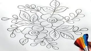 Very Easy Handwork Embroidery Design | Step By Step Tutorial | Magic Stitch Embroidery 
