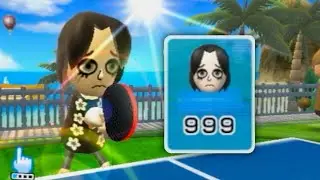 sad girl gets 999 on Table Tennis Return Challenge