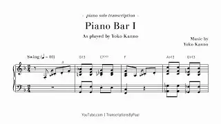 Piano Bar I (From Cowboy Bebop) - Yoko Kanno transcription