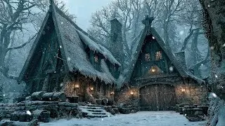 The Frostbound Lodge of Silent Timber | Celtic Medieval Winter Ambience for Cozy Focus & Calm