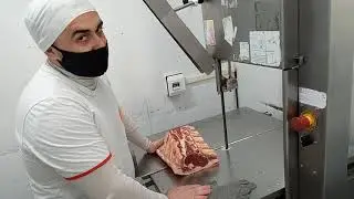 Utilização  da luva de aço  inox na serra fita