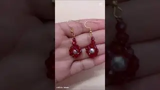 Embedded pearl beaded earrings tutorial #shorts#diy#jewellery