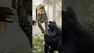 Gorilla vs Leopard: Jungle Ambush #anacondavs #wildlife #1000subscriber #goblin #leopard