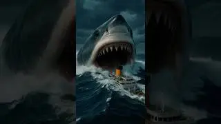 POV: You're on a cruise🛳️ and suddenly a megalodon...🦈#shorts #sharks #ai #ocean #pov #cruise #sea