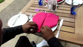 A simple heart fold napkin for Mothers Day!