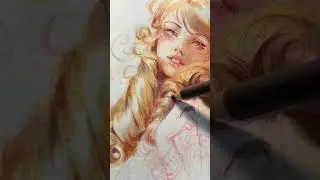coloring hair ｡⋆୨୧˚ curly hair with color pencils 🍥