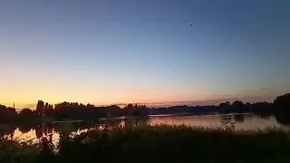 Sonnenuntergang am Aasee in Bocholt 