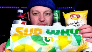🥖SUBWAY CHICKEN🍗 CHEESE 🧀N BACON 🥓LOADED SUB MUKBANG 먹방