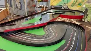 Test laps on road course #slotcars #slotcartrack #slotcarsareback #norcalslotcars #woodtrack