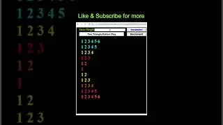 HTML, CSS and JavaScript Code to Print Two Triangle Pattern With Numbers 