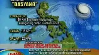Basyang moves towards Luzon landfall expected early Wednesday morning - storm also known as Conson