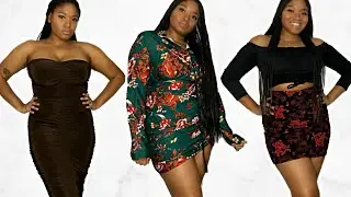 THICK GIRL PRETTY LITTLE THING HAUL | valyonce | curvy girl clothing haul