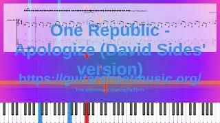 One Republic - Apologize (David Sides' Version) Sheet Music Free, Synthesia Piano