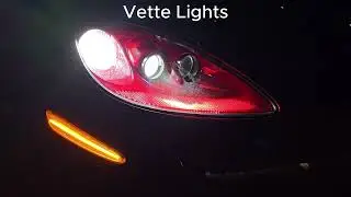 C6 Corvette Vette Lights High Powered LED High beams and LED DRL Switchbacks vs Stock
