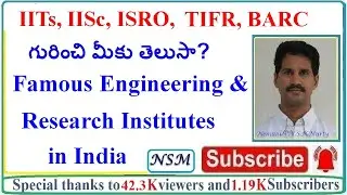 IITs/ IISc/ ISRO/ TIFR/ BARC/ IMSc/ SINP/ IOP/ IIITs/ GATE/ CSIR/ UGC గురించి మీకు తెలుసా?
