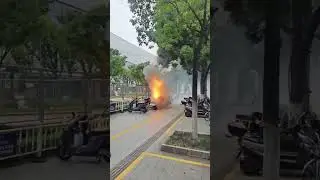 Shocking Lithium Battery Fire in Electric Scooter | EV Explosion Caught on Camera #shorts #evbattery