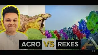 Epic T-Rex Army Vs Savage Acro | ARK Survival Evolved