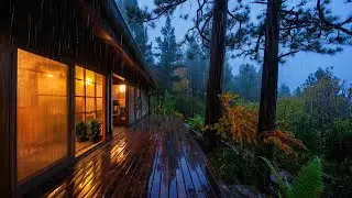 FALL ASLEEP Instantly with Heavy Rain & Thunder Sounds on a Cozy Cabin in the Woods | ASMR Rain