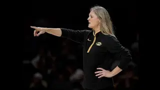 Mizzou coach Kellie Harper and guards Grace Slaughter & Abbey Schreacke after Alabama loss