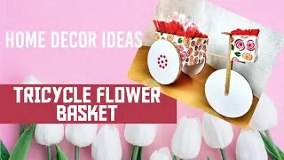 TRICYCLE FLOWER BASKET l REUSE OLD CD l TUTORIAL BIKE WITH BEAUTIFUL DECORATIVE l DIY GIFT IDEAS
