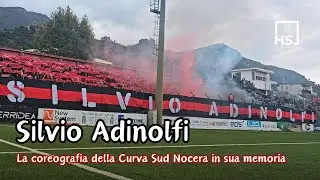 Palmese-Nocerina, la coreografia della Curva Sud in memoria dell'ultras Silvio Adinolfi