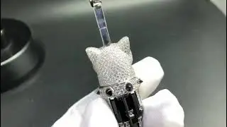 Cartier Panth&egrave;re de Cartier High Jewelry Tassel Necklace 18k White Gold with Emeralds, Onyx, Diamnd