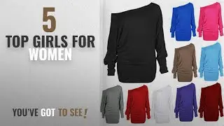 Top 10 Top Girls For Women [2018]: Crazy Girls Red Olives&reg; Womens Long Sleeve One Off-Shoulder