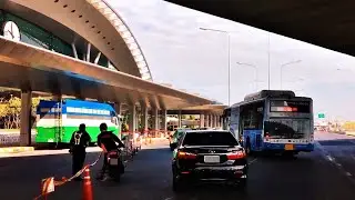 Drive from Rural roads to City roads Bangkok - Bang Sue Grand Station