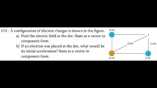 [Physics] A configuration of discrete charges is shown in the figure. a) Find the electric field at
