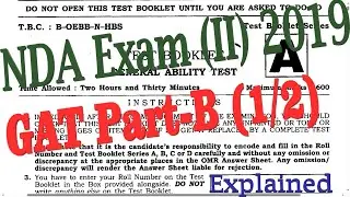 NDA Exam (II) 2019_GAT (1)|| nda previous year question paper, nda pyq ||Explained|| #nda #cds #upsc