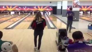 Mackenzie Hungerford bowling at Travel League 3/8/2014