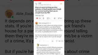 Why is it racist to bring up crime statistics of black people sources are straight from the FBI?