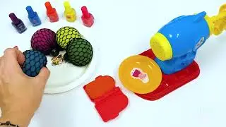 Satisfying Video : DIY Rainbow Noodles Made with Stress Balls & Nail Polish