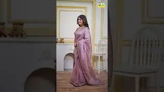 Designer Semi Crush Organza Silk Saree crafted With Coding Sequence Border & Unstitched Blouse.