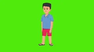 A little boy standing and talking cartoon character green screen video🌸 #cartoonvideo #cartoon