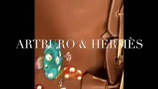 ARTBURO & HERM&Egrave;S Birkin 35 Brown GHW & Takashi Murakami painting. Exceptional Piece. Painted Herm&egrave;s.