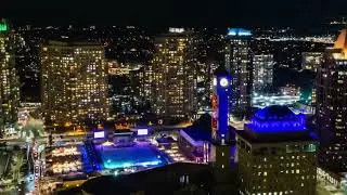 Mississuage City Center | Absolute World Marilyn Monroe Towers | Drone Hyperlapse 4K Night