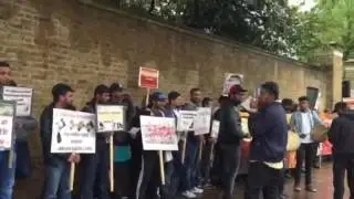 British Tamils protest against Sri Lankan. President in London