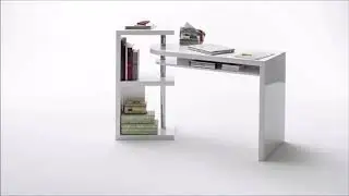 Schreibtisch in Hochglanz Wei&szlig;