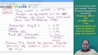 AMA-Advanced Management Accounting. Relevant Costing. CA and CMA Final costing Video online Classes.
