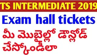 Ts inter 2019 hall ticket download||tsbie||ts inter exam hall tickets