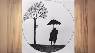 Circle drawing-easy circle drawing-Couple pencil drawing in a circle|| SKN Arts & Crafts