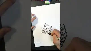 Drawing Number 6 // Drawing A Cherry Pie with Number 6 // Drawing Pictures Using Numbers#shorts