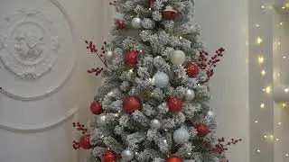 2025 SINTEAN Christmas Tree | Must-see Prelit Slim Flocked Christmas Tree #christmas #christmastree