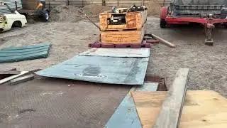 20250816 moving 3000 lbs metal shed 25x33 ft MODEL: K3325 metal and plastic sheets under box 